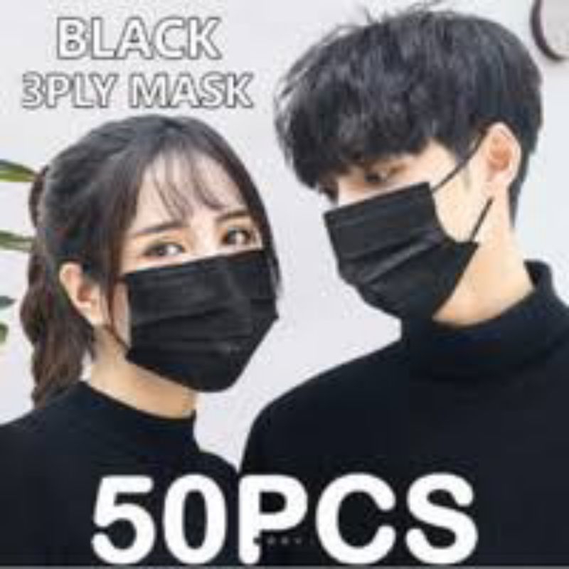 3ply earloop Cantol Hitam 1box 50pcs