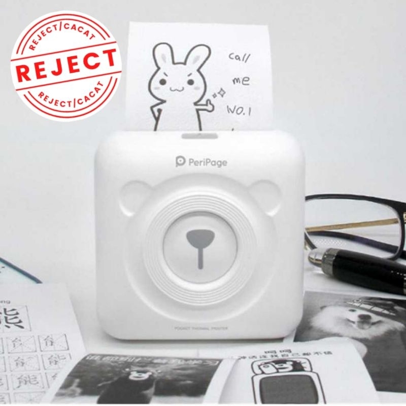 [OBRAL REJECT/CACAT] PeriPage Inkless Pocket Photo Printer A6 304DPI + 1 Roll Paper