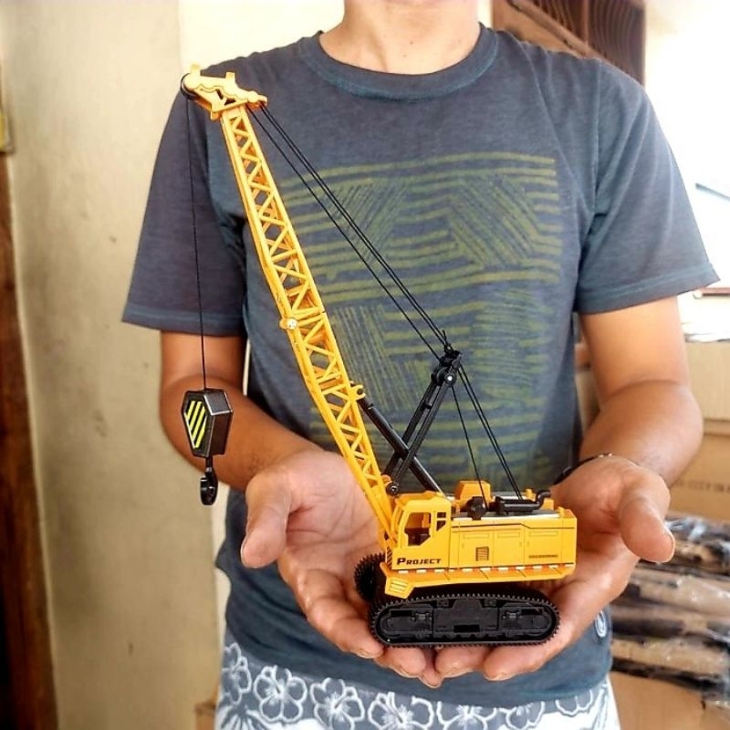 Diecast Truck Crane Konstruksi - Mainan Koleksi Miniatur Alat Berat Anak Dewasa