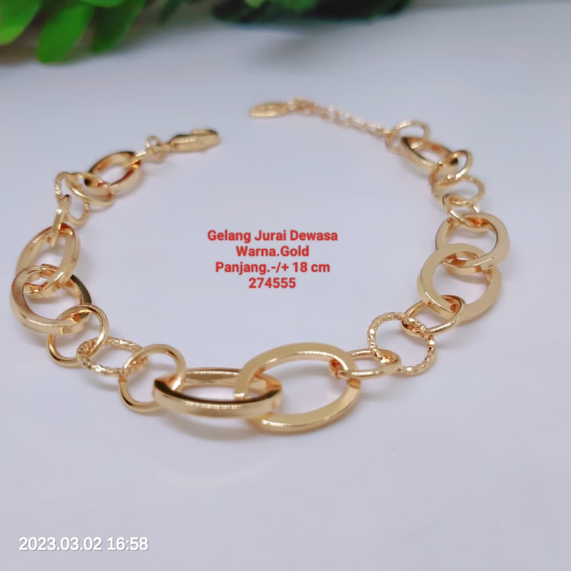 Gelang Jurai Perhiasan Lapis Emas Cantik Elegant Tidak Mudah Pudar