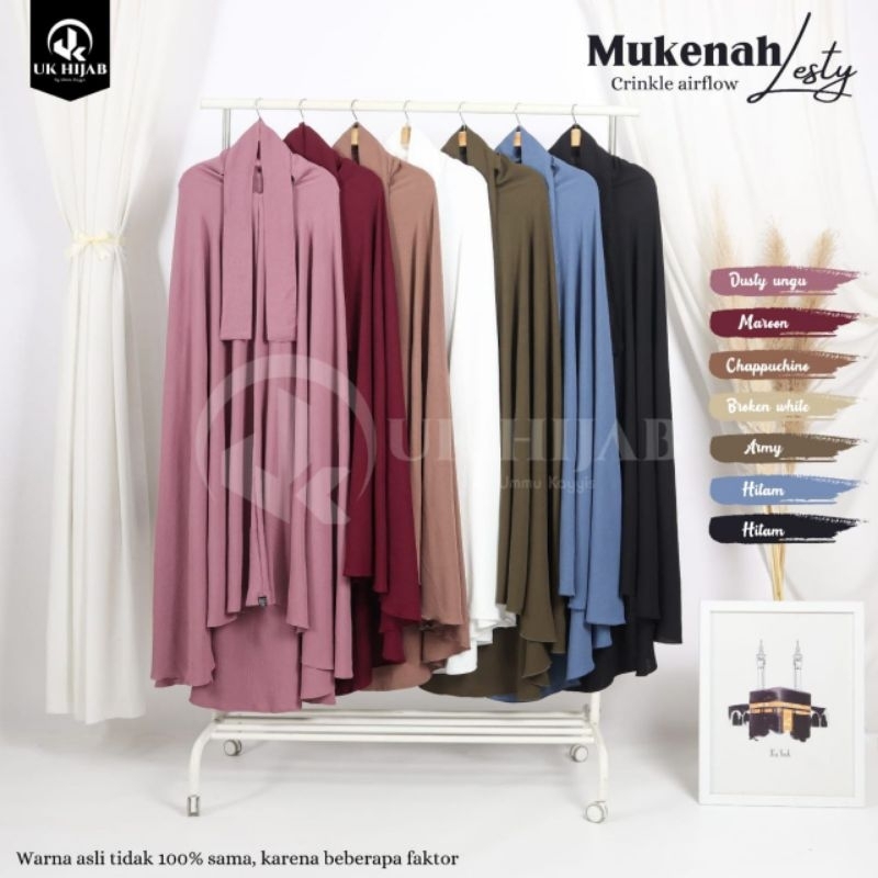 MUKENA LESTY 3 in 1 / MUKENAH DEWASA RESLETING DAGU/ MUKENAH JUMBO / MUKENA CRINKLE AIRFLOW/ MUKENAH POLOS BY UKHIJAB