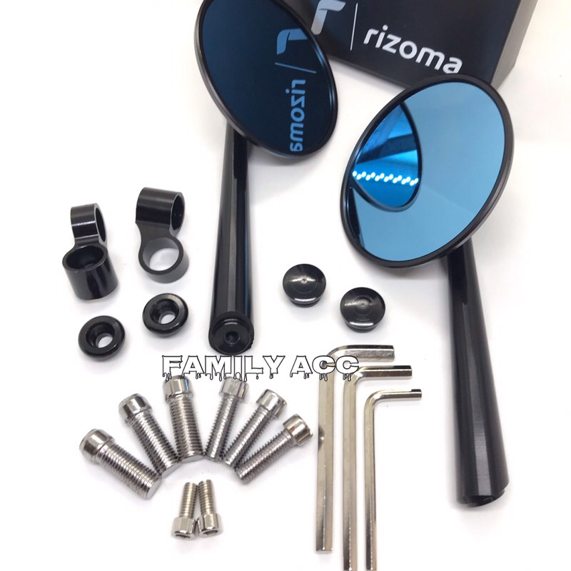 SPION RETRO CLASSIC RIZOMA ORIGINAL BULAT BLACK FULL CNC MOTOR NMAX / XMAX / W175 / XSR / SCOOPY / VESPA / VARIO / DLL