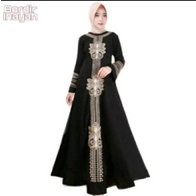 Abaya JUMBO LD 130 XXL Dress Gamis Hitam Bordir Saudi Mesir Turkey