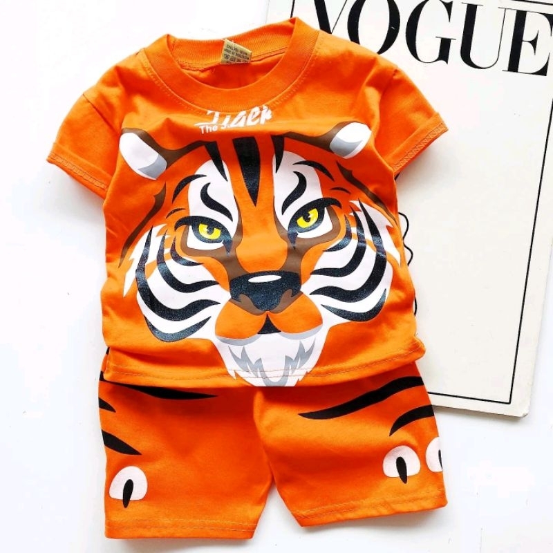 BAJU ANAK COWOK MOTIF TIGER SETELAN MACAN ANAK LAKI LAKI