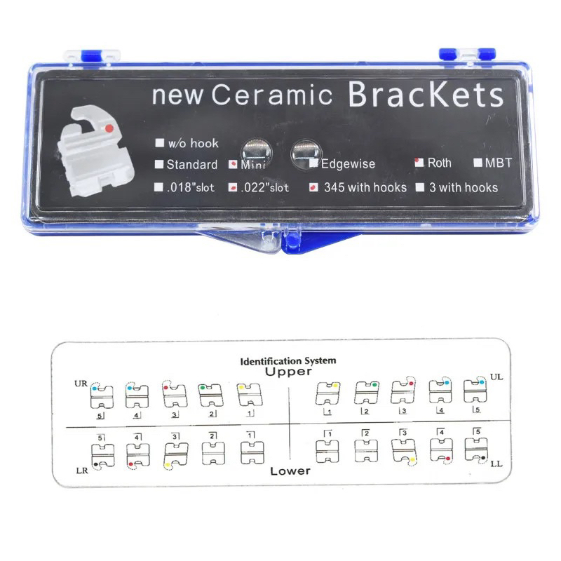 BRACKET BEHEL CERAMIC CLEAR TRANSPARAN ORTHODONTIC ORTHOMERICA - BRACES Permanen American Roth Hook On 345 - Kawat Perbaikan Gigi