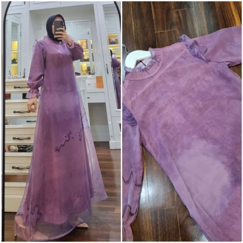 Gamis Organza mix furing ceruty babydoll Ori by Edness kayla