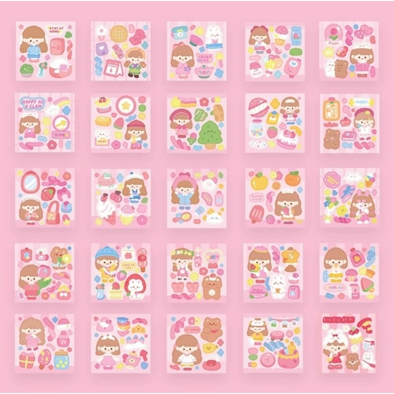 [ULTRATOYS] STICKER ISI 100 NEW MOMO MINI GLITTER AESTHETIC LUCU