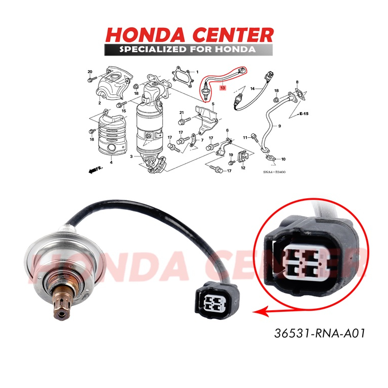 sensor oxygen sensor oksigen honda civic 2006 2007 2008 2009 2010 2011 1800cc crv 2007 2008 2009 2010 2011 2000cc 36531-RNA