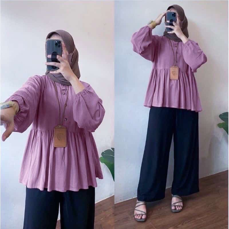 Kemeja Top Blouse Cringkle Airflow / Atasan Wanita