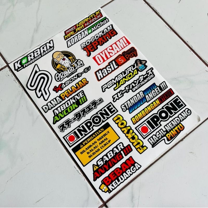 STICKER PACK RACING STICKER MOTOR HARGA PERLEMBAR LAMINASI GLOSY SUDAH DI TERPOTONG RAPI