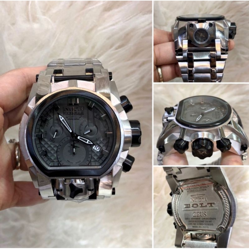JSI 2052 JAM TANGAN PRIA INVICTA INV DUALTIME SILVER STAINLESS SUPER REMIUM