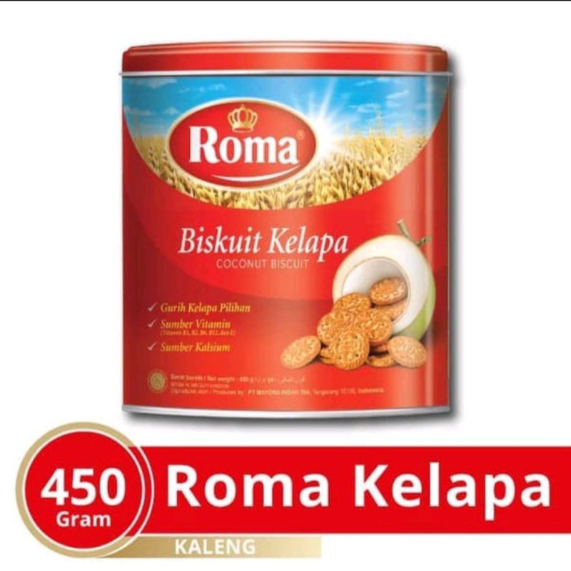 BISKUIT KALENG ROMA KELAPA 450GRAM ROMA BISKUIT KELAPA