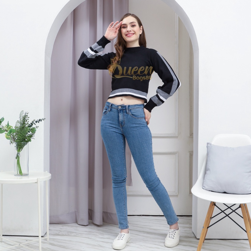 Queenbags89 baju outfit cewek baju atasan wanita baju Rajut Ayuna Knite Sweater Crop