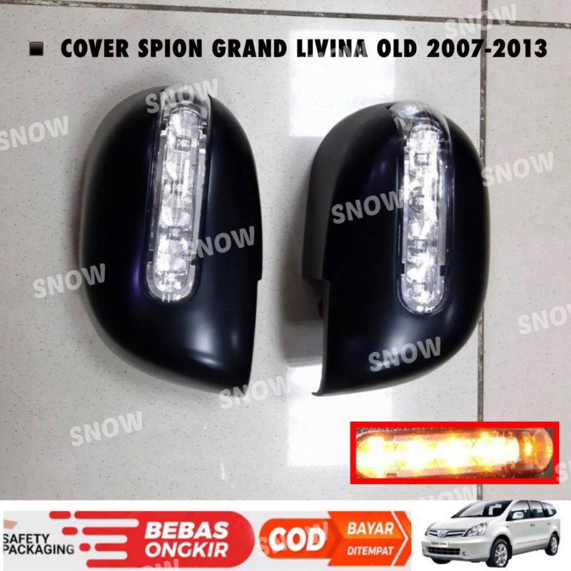 Cover Spion Grand Livina Lama Old 2007 2010 2013 Chrome Hitam Carbon Lampu