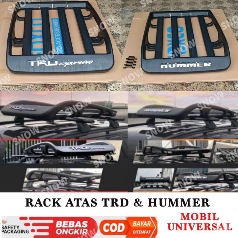 Roof Rack Hummer TRD Sportivo Rak Atas Mobil Universal Avanza Xenia Fortuner Rush Innova Calya Sigra Terios Ertiga Pajero Triton Mobilio BRV Xpander Stargazer Xl7