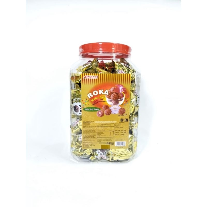 Wafer Bola Coklat Apollo Roka Toples