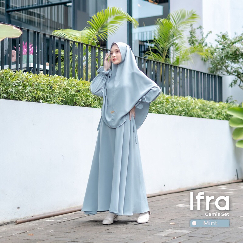 *Ifra Gamis Set _Gamis Busui Gamis Saku Satu Set Kerudung By Arafah Hijab
