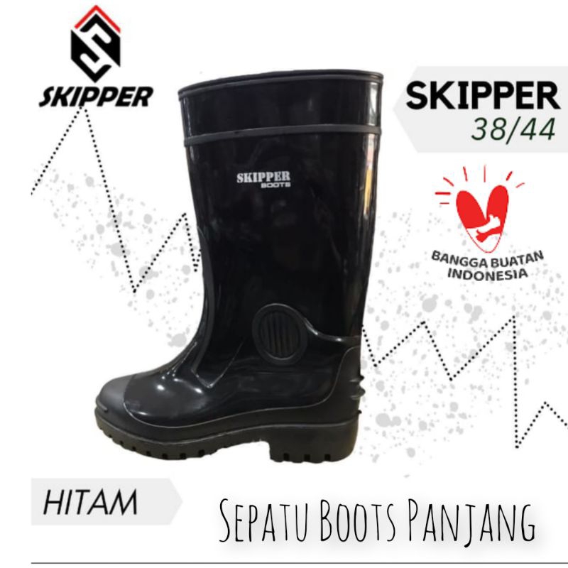 Sepatu Boots Pria Panjang/Sepatu Boot Hitam Panjang/Sepatu Boot's Skipper/Sepatu Berkebun