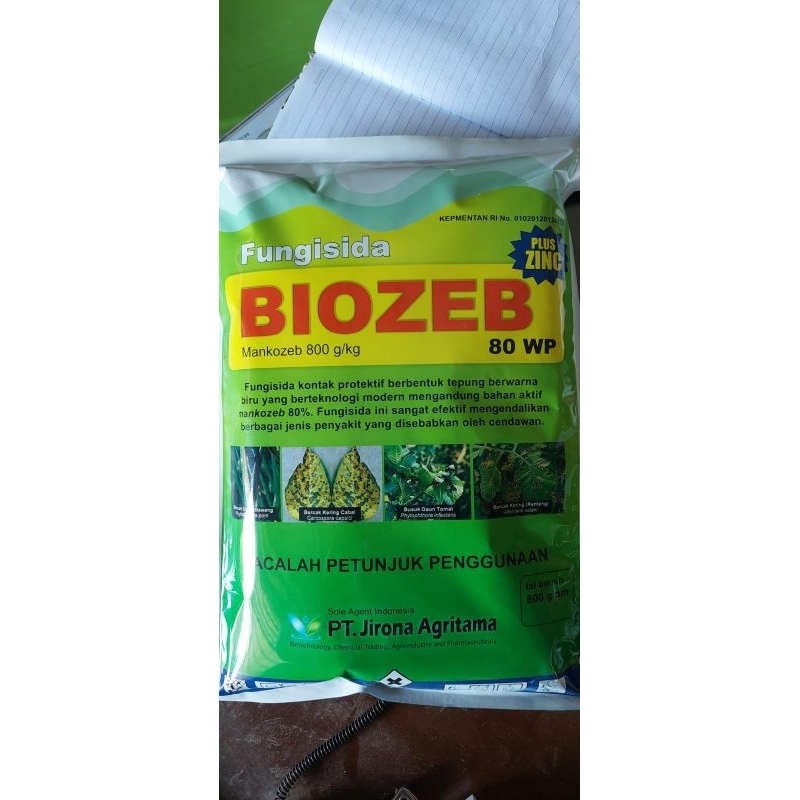 Fungisida Mankozeb Biozeb 80 WP ( Biru ) 800 gram