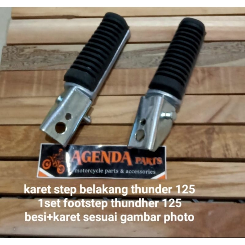 karet step belakang thunder 125 1set footstep thundher 125 besi+karet sesuai gambar photo