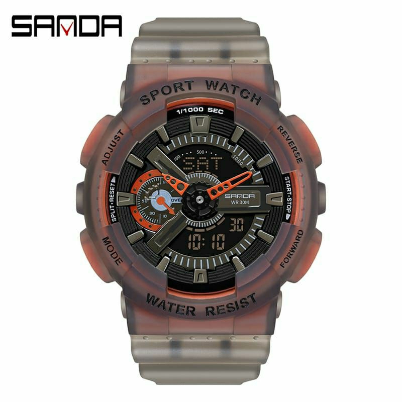 SANDA 3029 ORIGINAL JAM TANGAN PRIA DUALTIME TERLARIS BISA COD