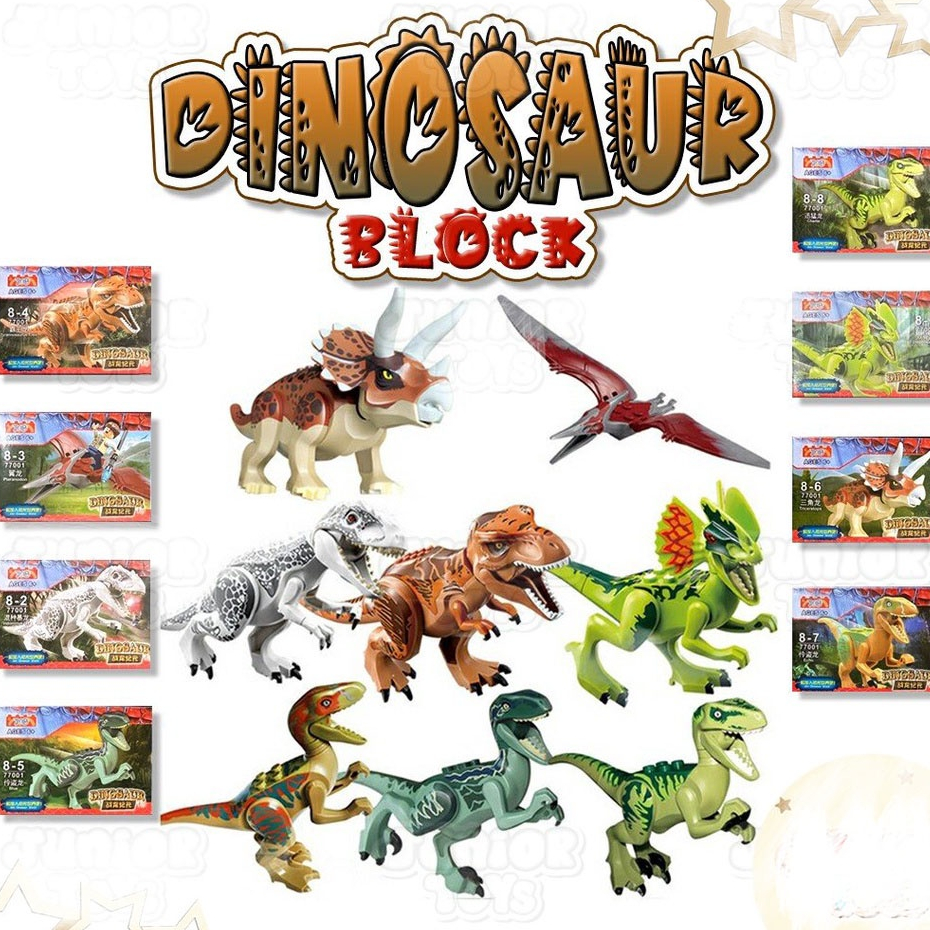 Mainan Anak Lego Block Dinosaurus Karakter 8 vesrsi 77001