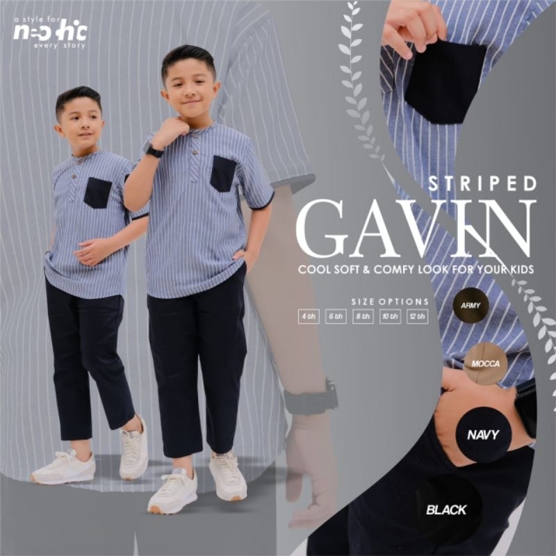 setelan koko premium GAVIN STRIPED Neochic size 4-12 by Ali Brothers set koko kemko Gavin