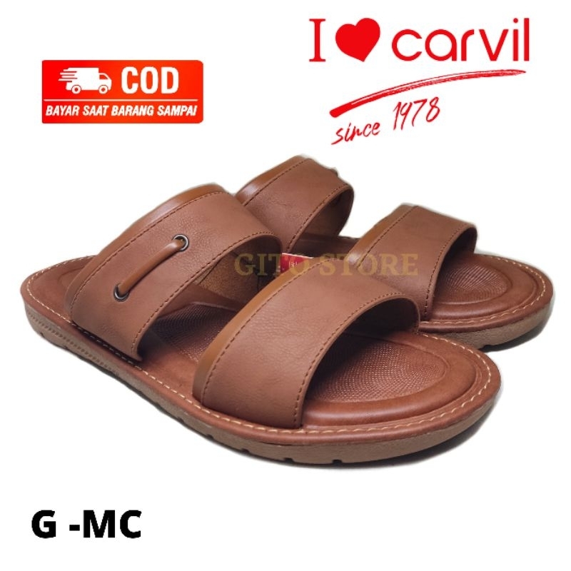 sandal  carvil pria original/sandal kulit pria/selop pria 38-43