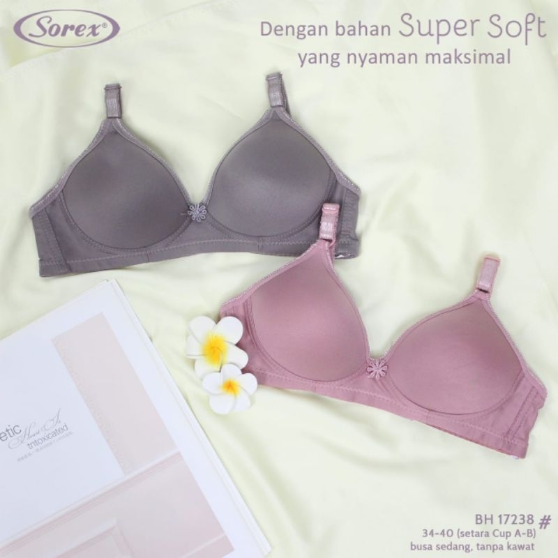 Bh Bra Busa Sorex wanita Perumpuan Remaja Dewasa Ukuran size 34 36 38 40 Tanpa kawat dan Busa Murah BH17238