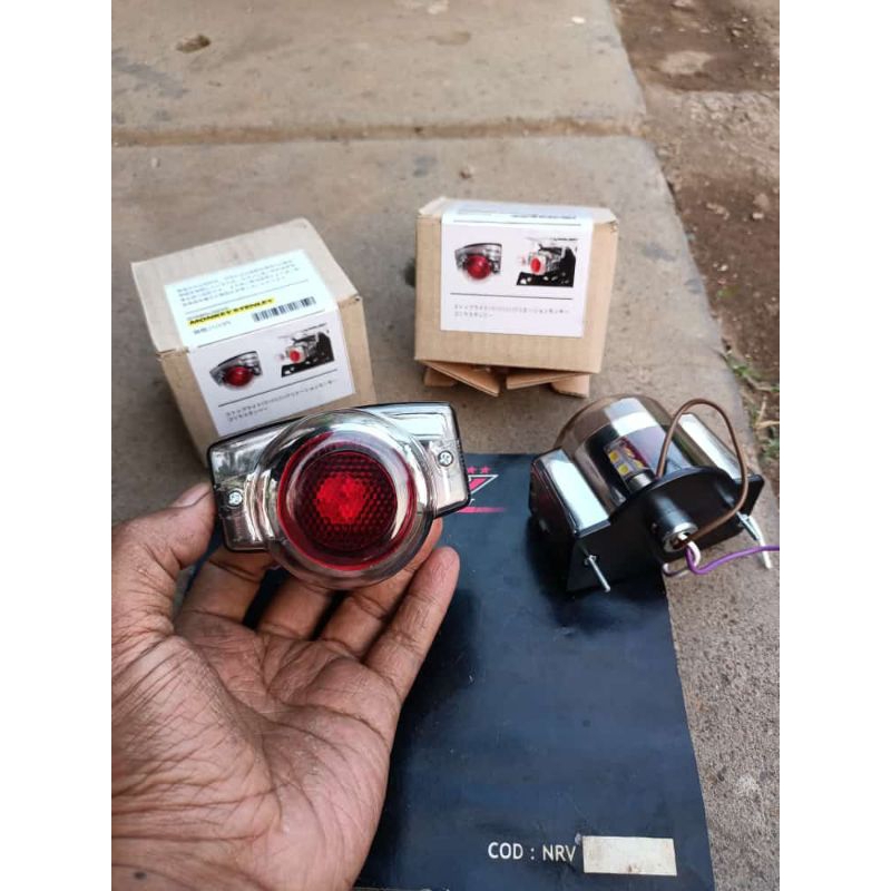 STOPLAMP TAKEGAWA SMOKE detail ORI set bisa kedip PNP cb gl100