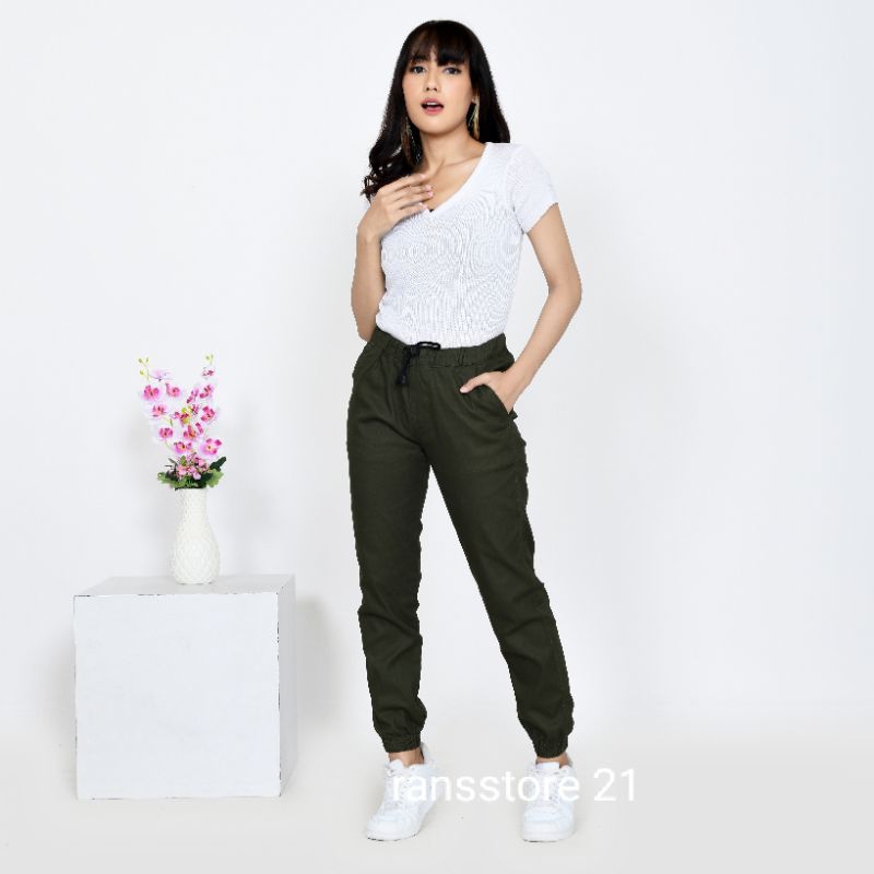 PROMO OUTFIT Celana Panjang Jogger Chinos Wanita Terbaru PREMIUM