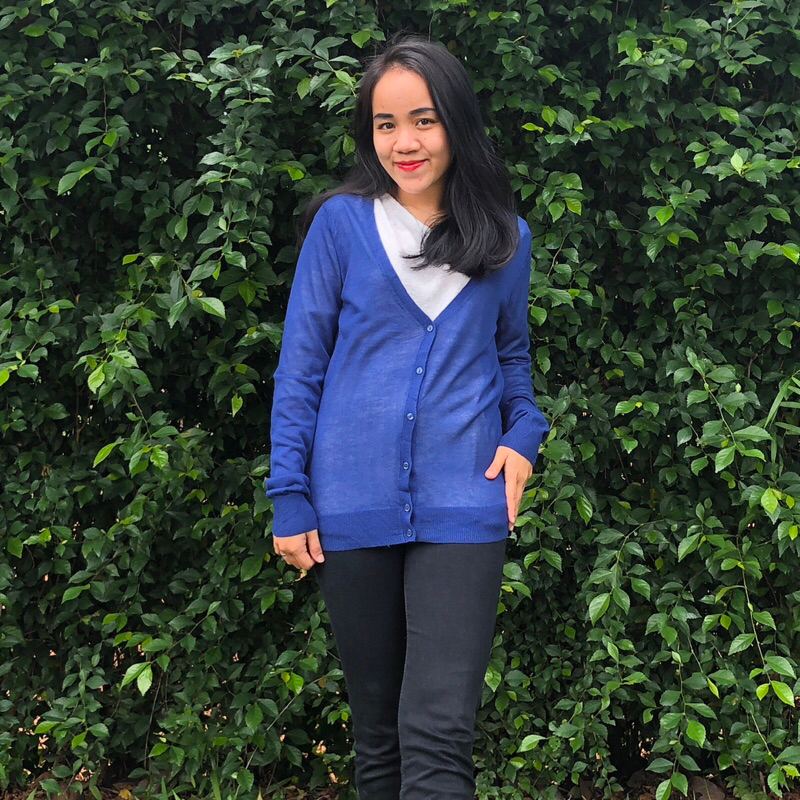 Cardi Biru - Cardigan Lengan Panjang - Outer Rajut