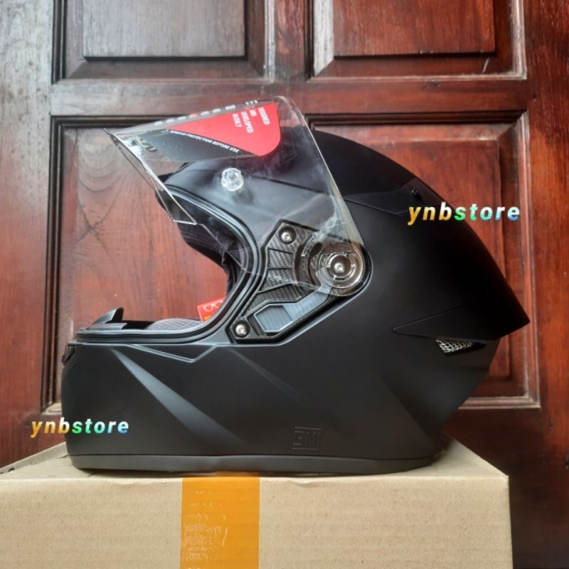 Helm KYT TT Course Solid Plain Matt Black | KYT TTC Solid Polos Black Hitam Doff | Helm Fullface Bal
