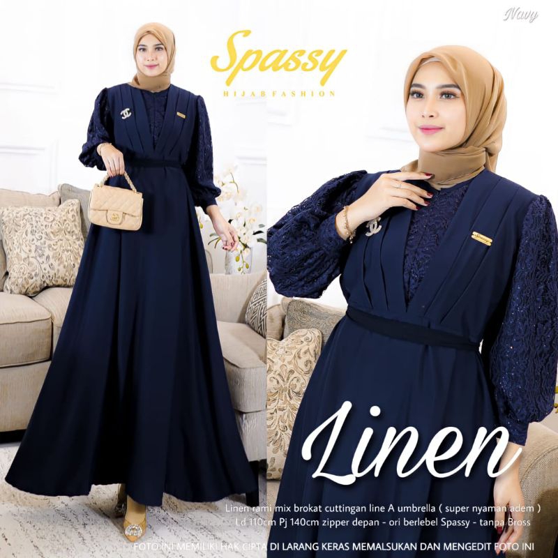 LINEN MAXY | PAKAIAN WANITA DRESS GAMIS | BY SPASSY