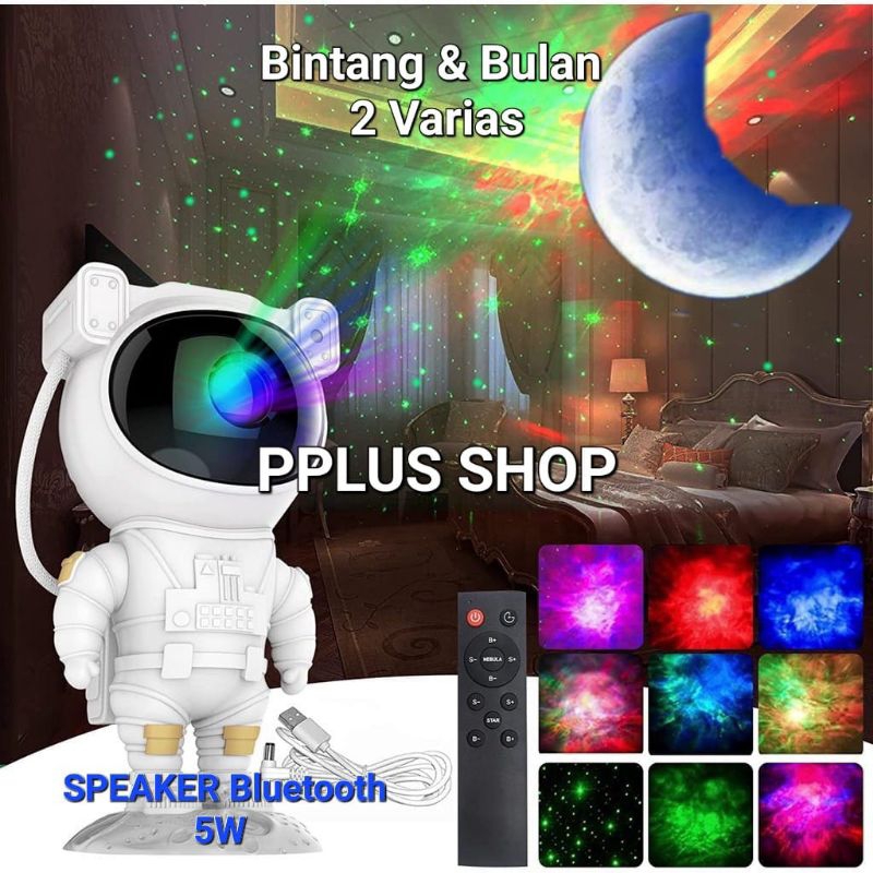 [ PPLUS ] LAMPU PROYEKTOR ASTRONOT DENGAN SPEAKER LANGIT MALAM BINTANG &amp; BULAN 2 IN 1 / LAMPU STARRY PROJETOR LIGHT LAMPU TIDUR / LAMPU PROYEKTOR STARRY KAMAR AESTHETIC