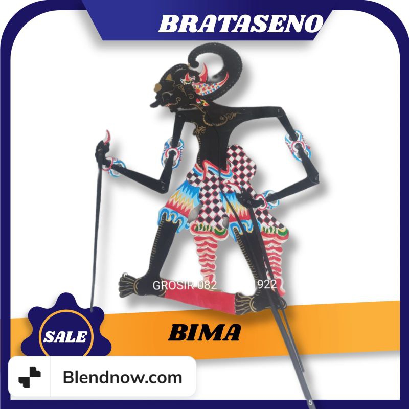 BIMA WAYANG WERKUDARA WAYANG KULIT BAHAN KERTAS KARTON DUPLEK
