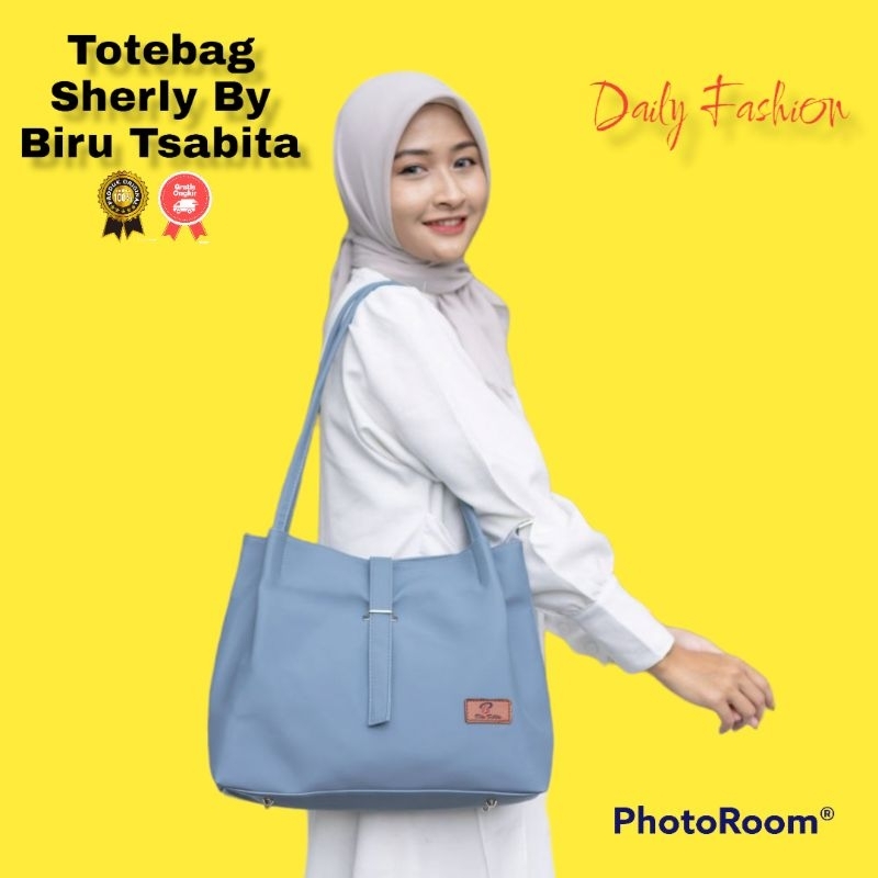 TOTEBAG SHERLY BY BIRU TSABITA BAHAN CHOCHOLY HALUS LEMBUT ANTI AIR PREMIUM TAS KERJA KULIAH NGAJAR NGANTOR