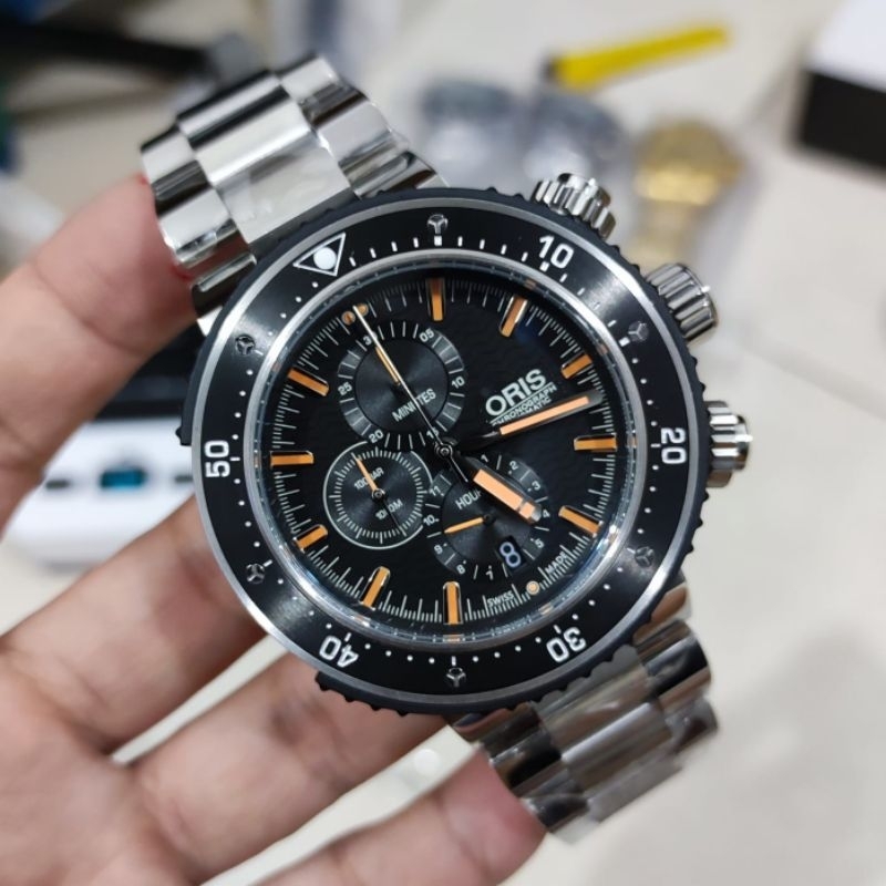 Jam tangan Pria ORIS PRODIVER Dive Control Chronograph Stainless steel