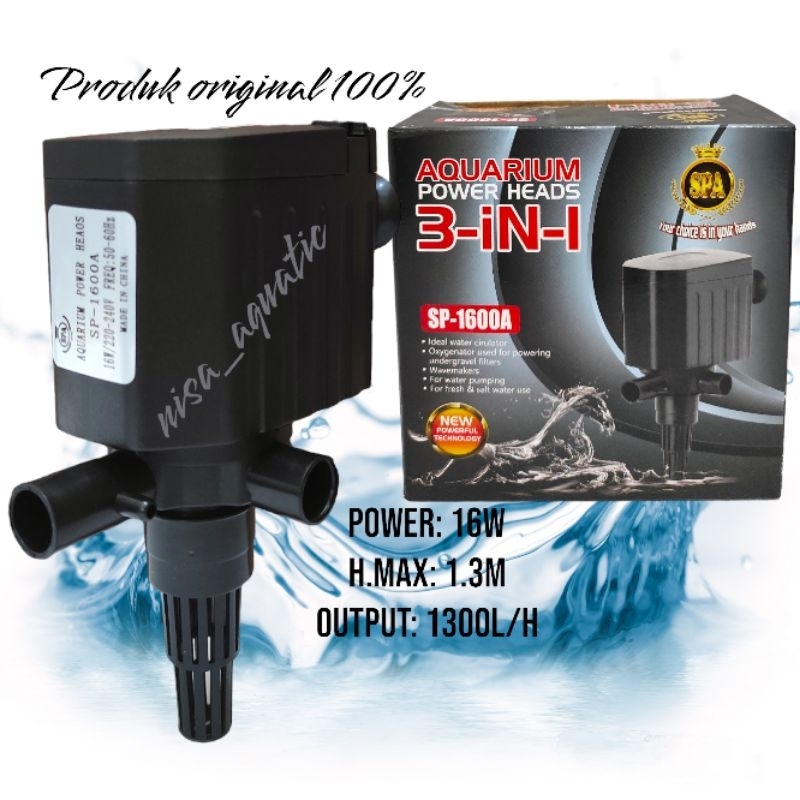 Pompa SPA SP-1600A Pompa Celup Aquarium Aquascape Power Head 3-iN-1