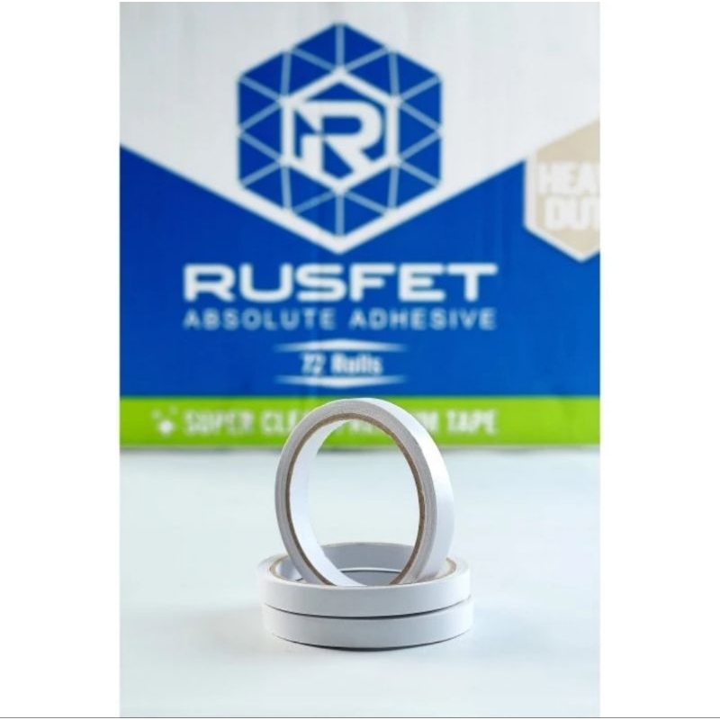 

Double Tape RUSFET 12 mm x 10 m , SUPER LENGKET , DOUBLE TAPE PREMIUM