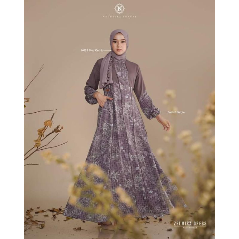 GAMIS SIMPLE DRESS SIMPLE ZELMIRA DRESS ORI BY NADHEERA LUXURY || CIEKO HIJAB