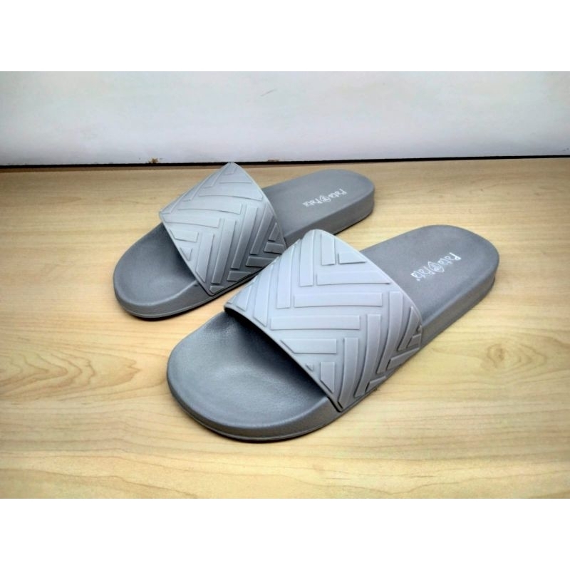 sandal selop pria Bata pata pata terbaru bahan karet awet slip on pria warna biru dan abu