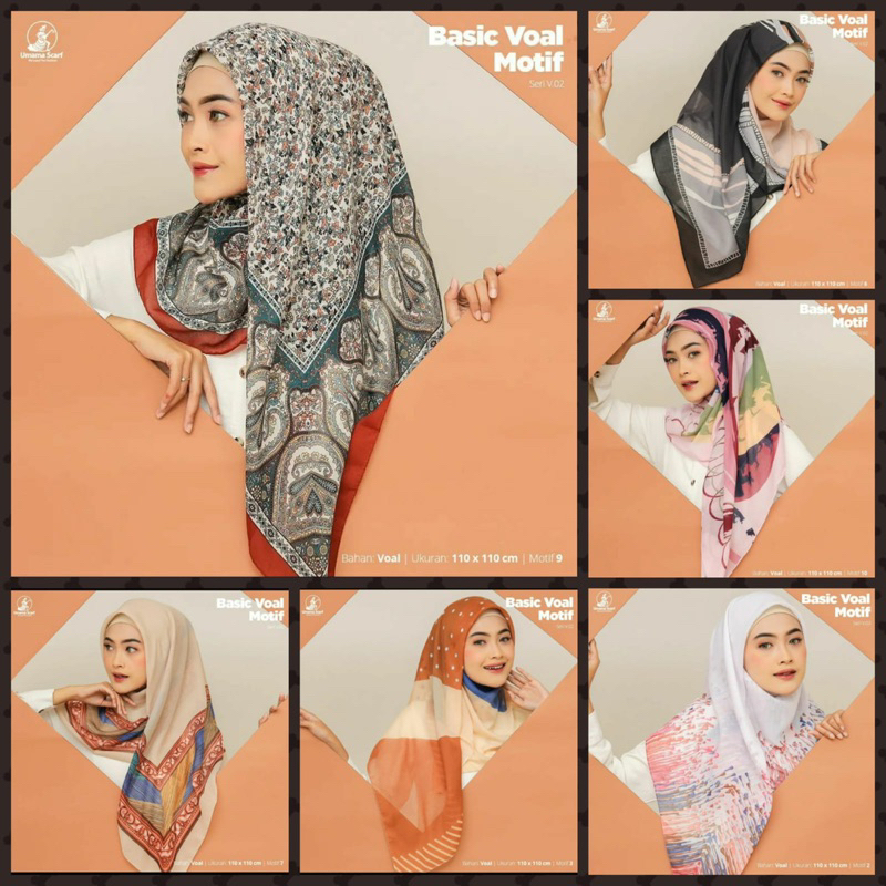 (BISA COD) Jilbab Hijab Segi Empat Motif OSAKA DAN NARITA  UMAMA Voal MULAN Seri RANDOM Grosir