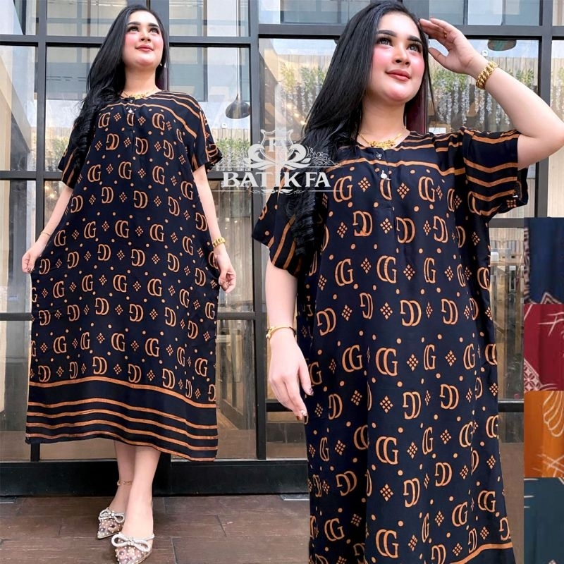 ECER DASTER IBU JUMBO BUSUI | DASTER LENGAN PENDEK KANCING DEPAN SAGITA | HOMEDRESS PEKALONGAN BAJU 