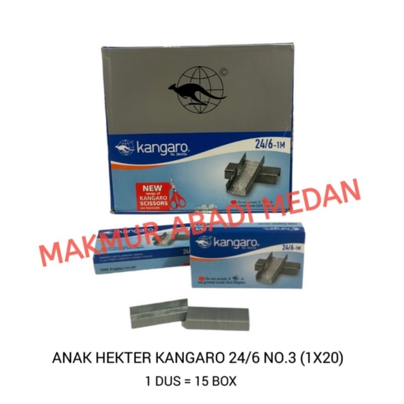 

Anak Hekter Kangaro No.3 Isi Hekter 24/6 Staples (Isi 20Box Kecil)