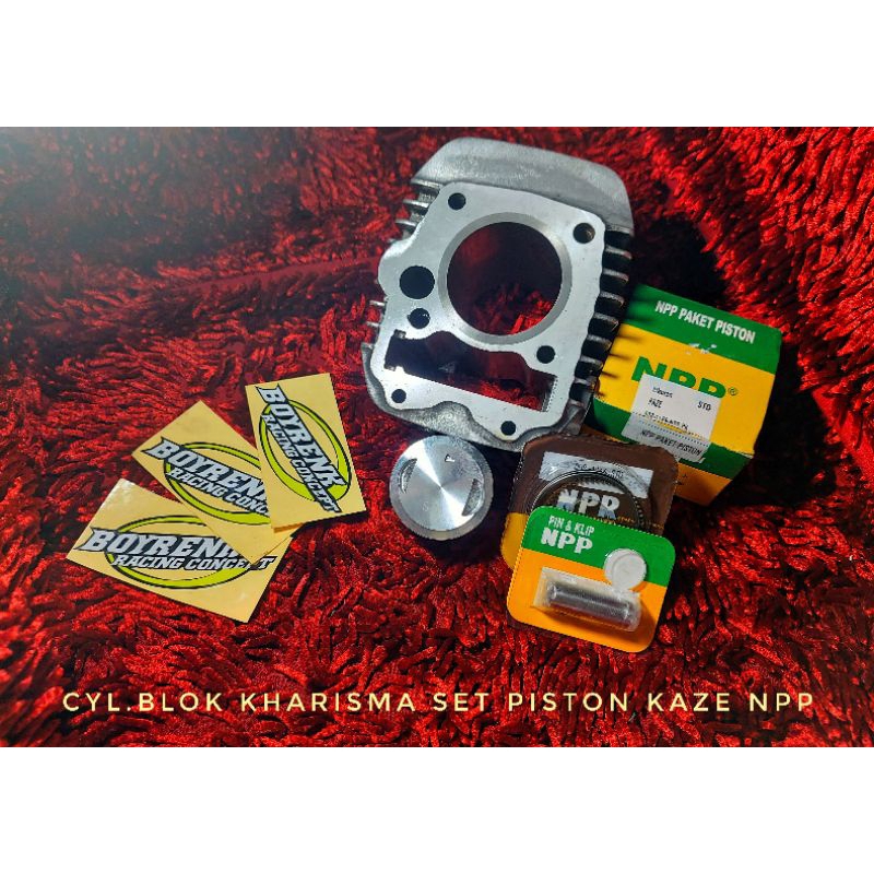 CYLINDER BLOK HONDA SUPRA X 125  KHARISMA SUPRA X 125 HELMIN KYZ DIAMETER 58 BORE UP SET PISTON KAZE STD|50|100|150|200 NPP - BOYRENK RACING CONCEPT