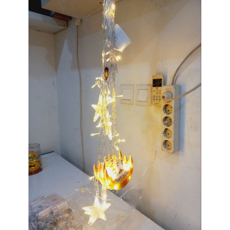 Lampu Tirai Idul Fitri / Lampu Lebaran Tirai Muslim / Lampu Hiasan Lebaran Hijriah / Lampu Idul Eid / Lampu LED Dekorasi