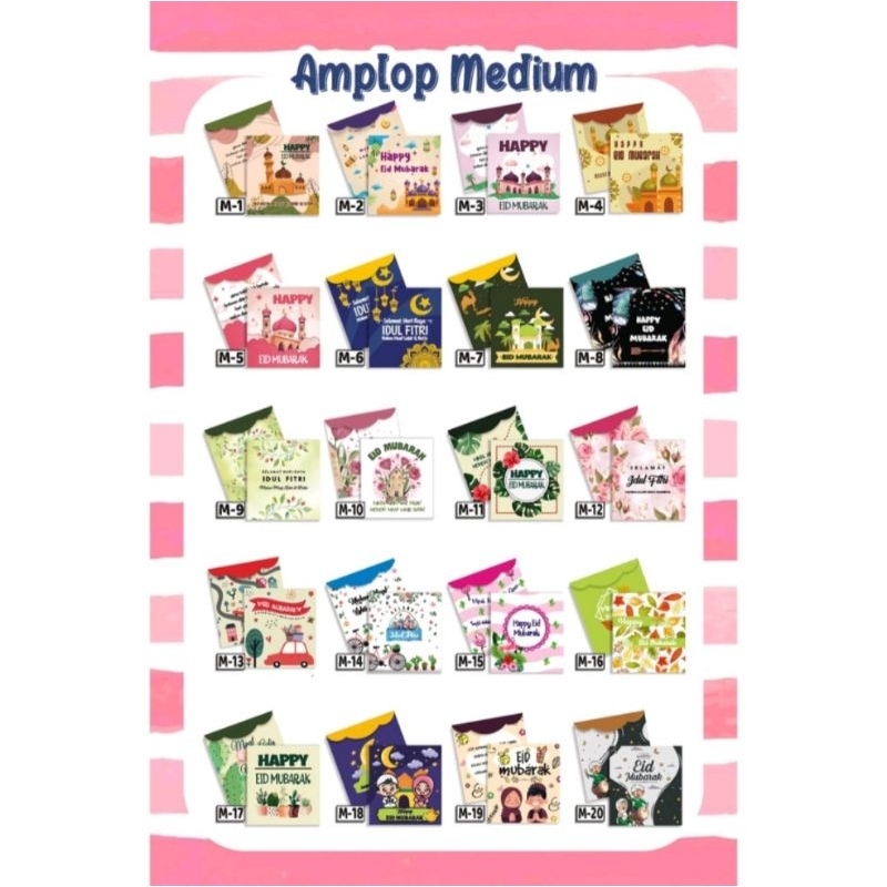

AMPLOP LEBARAN UKURAN MEDIUM ISI 10PCS PILIH MOTIF