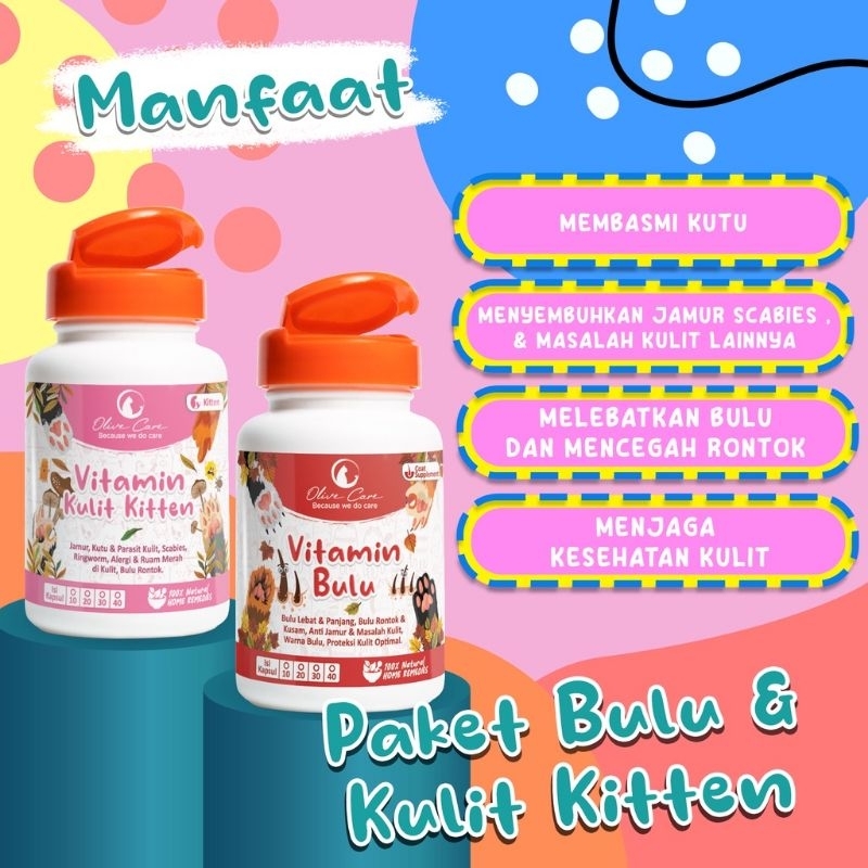 OLIVE CARE PAKET VITAMIN BULU &amp; KULIT KITTEN