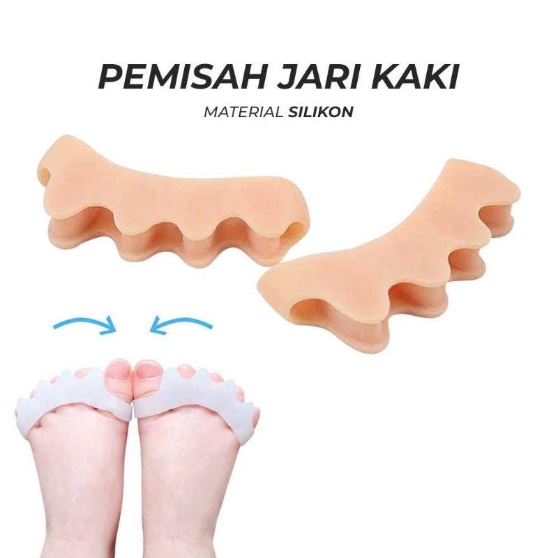 NIDETX Pemisah Jari Kaki Silikon Toe Separator Corrector 2 PCS - ND02